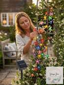 Lightsmax Outdoor 22 Ft. Solar Flower Mini Bulb 50 Led String Light Multi-Color