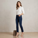 Inc Straight-Leg Frayed-Hem Ankle Jeans, Dark Indigo, Size 2