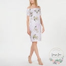 Calvin Klein Women's Off-The-Shoulder Floral Scuba Sheath Dress