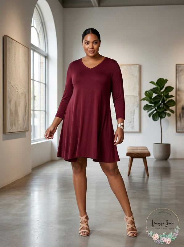 Style & Co V-Neck A-Line Swing Dress, Size OX Ralphie's Funhouse Style & Co V-Neck A-Line Swing Dress, Size OX Ralphie's Funhouse