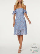 Avec Les Filles Womens Lace Button-Down Shift Dress, Size 10