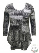 Jm Collection Abstract-Print Top,size Small
