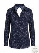 Bardot Open-Back Polka Dot Blouse, Size XS