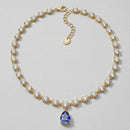 Charter Club Crystal and Stone Teardrop Lariat Necklace, 17 + 2 Extender