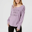 Ideology Good Vibes Strappy-Back Long-Sleeve T-Shirt, Size Medium