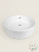 Eago EAGO 15.75-in White Round Counter Top Vessel Sink BA129