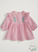 First Impressions Baby Girls Striped Floral-Embroidered Top, Size 18 Months