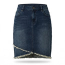 Inc Tulip-Hem Jean Skirt, Size 8
