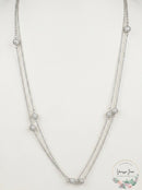 Inc Silver-Tone Pave Fireball Strand Necklace