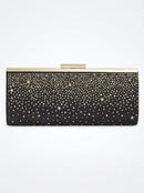INC International Concepts Black Studded Carolyn Clutch Bag