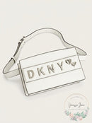 Dkny Smoke Leather Belt Bag, White/Silver