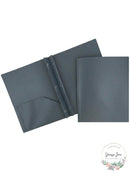 JAM Paper Plastic 2 Pocket Folders with Prongs Grey 6 Pack Durable POP Fold