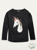 Epic Threads Big Girls Glitter Unicorn T-Shirt, Size Small