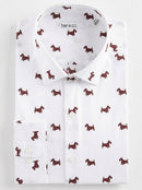 Bar Iii Mens Slim-Fit Stretch Scottie Print Dress Shirt, Size Small