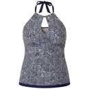 Island Escape Plus Size Mikonos Beach Printed Keyhole Underwire Tankini Top, 16W