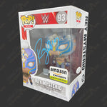 Rey Mysterio signed WWE Funko POP Figure #93 (Amazon Glow in the Dark w/ JSA) Signed By Superstars Light Blue 
