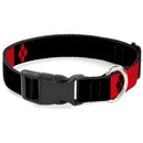 Plastic Clip Collar - HARLEY QUINN/Diamonds Black/Red/White