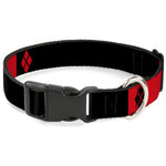 Plastic Clip Collar - HARLEY QUINN/Diamonds Black/Red/White