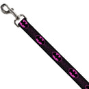 Dog Leash - Batman Shield/Chainlink Black/Hot Pink