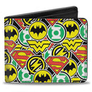 Bi-Fold Wallet - Justice League 5-Superhero Chibi Icons Stacked