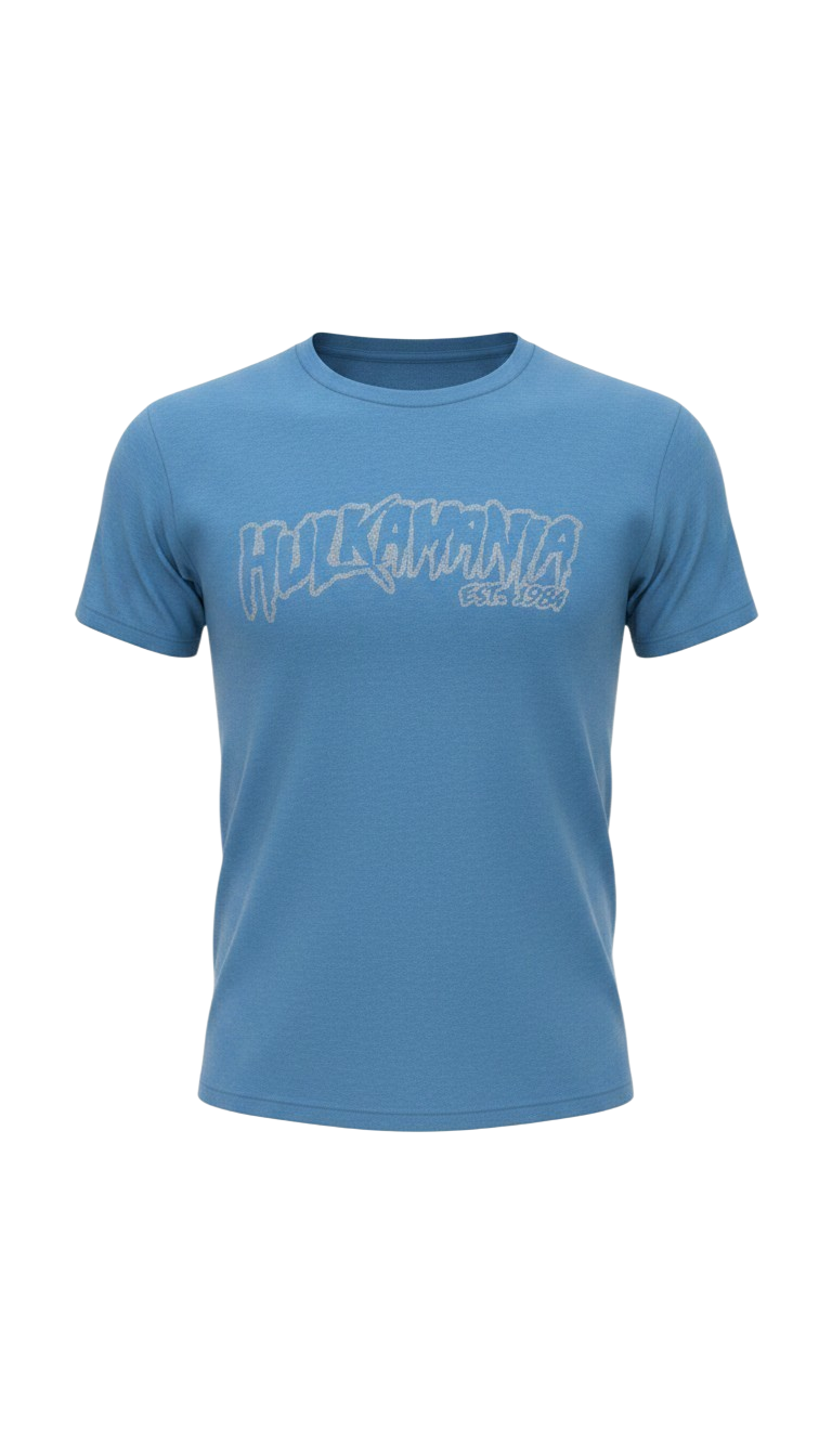 Sky Blue Reflective Hulkamania Adult T-Shirt