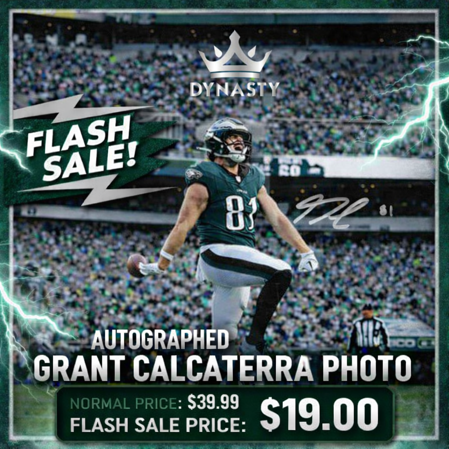 Grant Calcaterra First Touchdown Philadelphia Eagles Autographed 8
