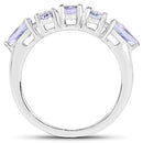 2.33 Carat Genuine Tanzanite .925 Sterling Silver Ring