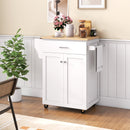 Utility Rolling Storage Cabinet Kitchen Island Cart with Spice Rack