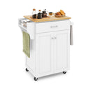Utility Rolling Storage Cabinet Kitchen Island Cart with Spice Rack