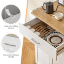 Utility Rolling Storage Cabinet Kitchen Island Cart with Spice Rack