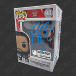 Roman Reigns signed WWE Funko POP Figure #98 (Amazon Exclusive w/ JSA + Hard Protector) Signed By Superstars Blue Paint 
