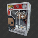 Roman Reigns signed WWE Funko POP Figure #98 (Amazon Exclusive w/ JSA + Hard Protector) Signed By Superstars White Paint 