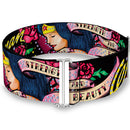 Cinch Waist Belt - WONDER WOMAN Roses STRENGTH AND BEAUTY Black-Pink Fade