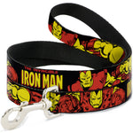 Dog Leash - THE INVINCIBLE IRON MAN Action Poses Black/Red/Yellow