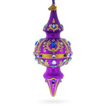 Royal Jewel Embellishments Gold Filigree Double-Ended Finial Drop Glass Christmas Ornament