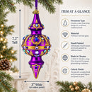 Royal Jewel Embellishments Gold Filigree Double-Ended Finial Drop Glass Christmas Ornament