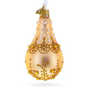 Pearls on Gold Glass Pear Shape Ornament