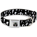 Joker The Killing Joke Holding Head Pose CLOSE-UP Full Color Seatbelt Buckle Collar - Joker's HA HA HA Repeat White/Black