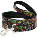 Dog Leash - Retro Marvel Comic Books Stacked CLOSE-UP