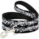 Dog Leash - Batman Action Verbiage Black/White