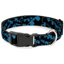 Plastic Clip Collar - Bat Signals Stacked Blue/Black