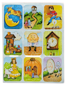 Whimsical Melodies: Vintage 80s Fasson Cards Stickers - Nursery Rhymes 1-Sheet