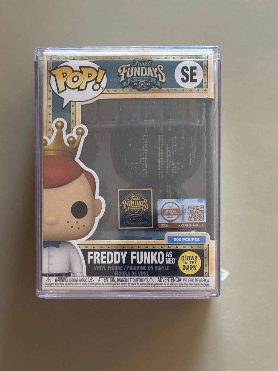 Fundays: Quest for the Grail - Atlantis 2026 Freddy Funko as Matrix Neo Glow with Protector & Guaranteed Mint LE550