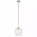 Cresswell Lighting 9in Modern Brushed Nickel Clear Glass Round Mini Pendant Ceili