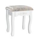 Vanity Table Set with Oval Mirror and 4 Drawers-White