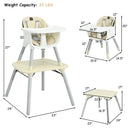 4-in-1 Baby Convertible Toddler Table Chair Set with PU Cushion