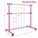 47 Inch Double Ballet Barre with Anti-Slip Footpads