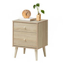 2-Drawer Nightstand Beside End Side Table with Rubber Legs