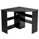 Corner Computer Desk with Storage Shelf - Triangle Design