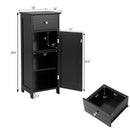 Wooden Bathroom Floor Storage Cabinet with Drawer and Shelf
